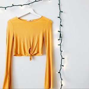 LA Hearts Yellow bell sleeve top